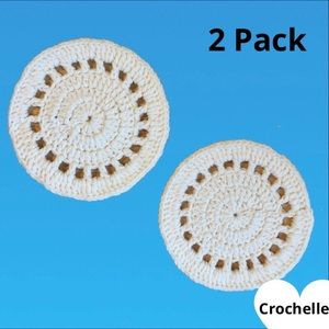 NEW Crochet Cream Boho Coasters (2 Pack)